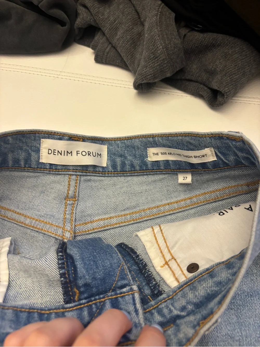 Denim Forum Light Blue High-Rise Cutoff Jean Shorts